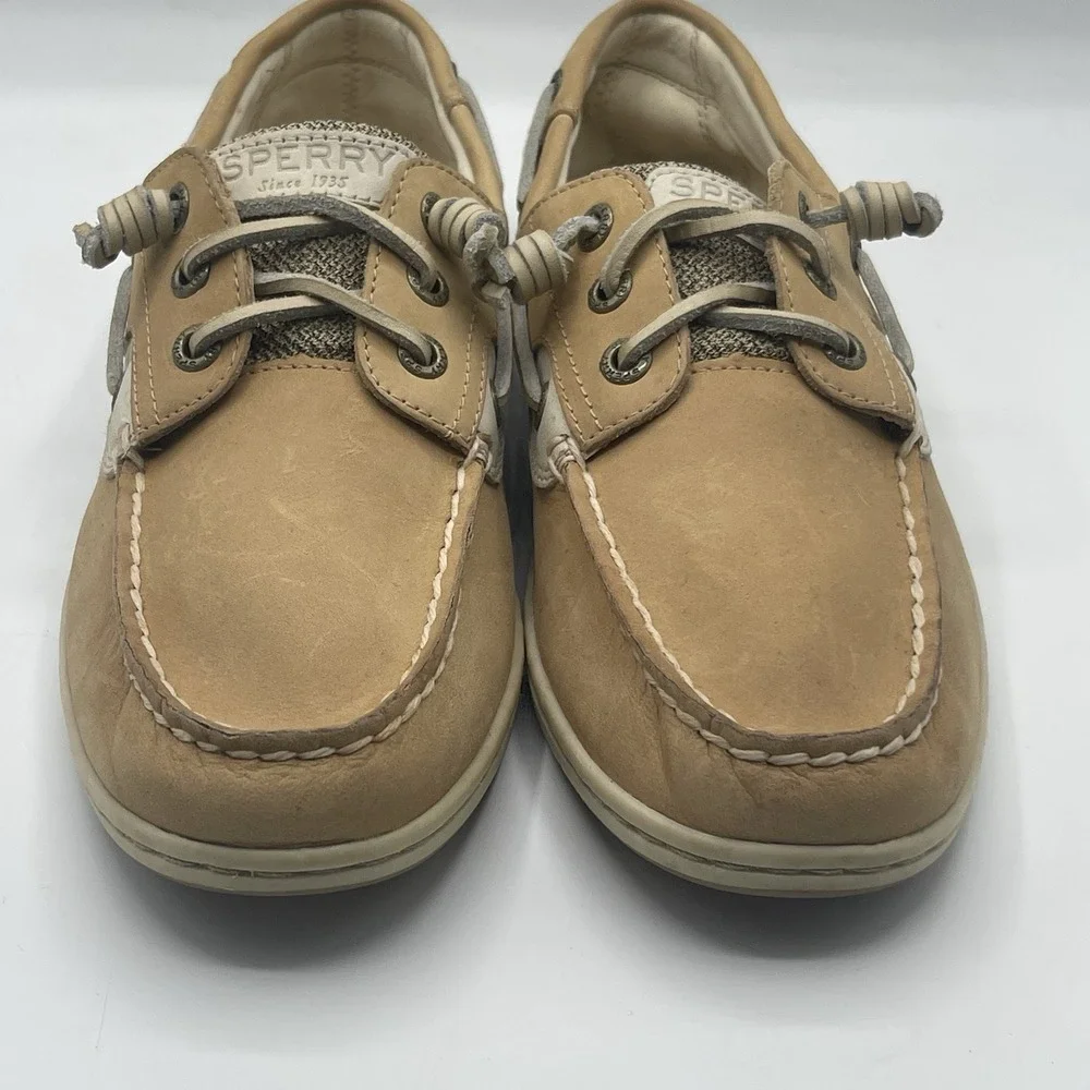 Sperry Top‎ Sider Shoes Women's 8 Songfish Boat Deck Leather STS95588 Beige